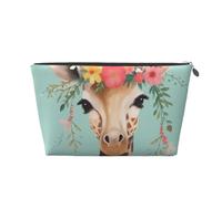 Jirafa con Estampado Floral, Bolsa de artículos de tocador Bolsa de Maquillaje Bolsa de cosméticos Bolsa de artículos de tocador de Viaje portátil