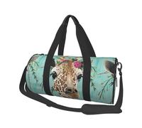 Jirafa con Flores, Bolsa de Viaje de Gran Capacidad, Bolso Redondo, Bolsa de Viaje Deportiva, Bolsa de Mano, Bolsa de Fitness
