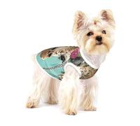 Jirafa con Flores,Camiseta de algodón sin Mangas para Mascotas, Chaleco Transpirable, Suave y elástico para Cachorros,M