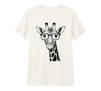 Jirafa con Gafas Salvaje sobre la Lectura Profesor Estudiante Camiseta Premium