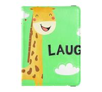 Jirafa con soporte de cuero para pasaporte para viajes, dinero oculto y funda para tarjetas para hombres, accesorios de viaje, Jirafa con risa, Talla única, Moda