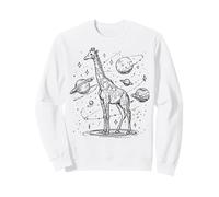 Jirafa Cósmica Explorando Planetas y Estrellas Universo Sudadera