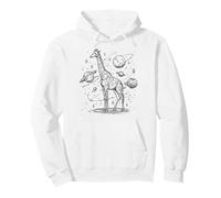 Jirafa Cósmica Explorando Planetas y Estrellas Universo Sudadera con Capucha