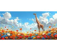 Jirafa Diamond Art Kits Adulto, 5D Diamate Painting Kits,DIY Diamond Embroidery Kit, Bordado Decoración De Craft Pared Del Hogar Abstracto, Pintura al óleo, Resina, Artesanía 80x160cm Nube 1J-277