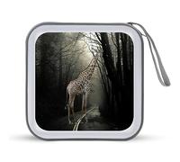 Jirafa en los bosques - Divertida funda organizadora para CD con capacidad para 40 DVD, para coche, hogar, viajes