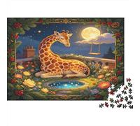 Jirafa Escena Naturaleza África Puzzle de 1000 Piezas para Adultos Relajación Familia 38x26cm/1000pcs