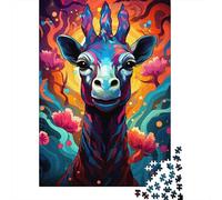 Jirafa Fantasía Colorida Puzzle de 1000 Piezas para Adultos Estilo Artístico Vivo Juego de Puzzle 1000 Piezas Relajante Decoración Regalo 70x50cm/1000pcs