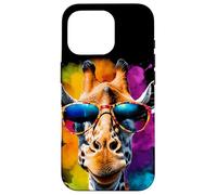 Jirafa Gafas De Sol Colorido Divertido Animal Estampada Carcasa para iPhone 16 Pro