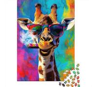 Jirafa Graffiti Puzzle de 1000 Piezas Papel Adultos Estilo Pop Colorido Juego de Puzzle 1000 Piezas Relajante Decoración Familiar Regalo 70x50cm/1000pcs