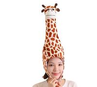 Jirafa Headdear Sombrero - Vestir, gorra de | Jirafa tridimensional sombrero de animales Jirafa Head Cap para Kid Carnival Role Play Event Birthday Party Suministros Escolar Performance Traje