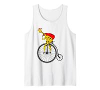 Jirafa jirafa montando una bicicleta Navidad Santa Claus Camiseta sin Mangas