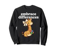 Jirafa Linda sosteniendo Autismo Rompecabezas patrón KidsBoys Teacher Sudadera