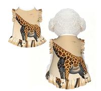 Jirafa madre e hijo L Ropa para mascotas para perros pequeños, lindo traje de verano para cachorros, ropa suave y transpirable para mascotas para gatos