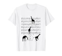 Jirafa música animal Nota Clef Músico Camiseta
