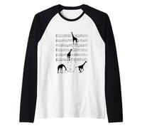 Jirafa música animal Nota Clef Músico Camiseta Manga Raglan