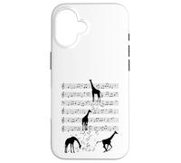 Jirafa música animal Nota Clef Músico Carcasa para iPhone 16