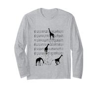 Jirafa música animal Nota Clef Músico Manga Larga