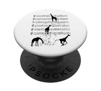 Jirafa música animal Nota Clef Músico PopSockets PopGrip Adhesivo
