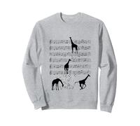 Jirafa música animal Nota Clef Músico Sudadera