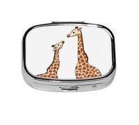 Jirafa, pastillero, pastillero cuadrado para bolsillo o monedero, pastillero pequeño, organizador de pastillas de viaje