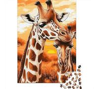 Jirafa Puzzle de 1000 Piezas Papel Puzzle para Adultos Sabana Africana Relajación Concentración Juego en Familia Decoración Regalo 70x50cm/1000pcs