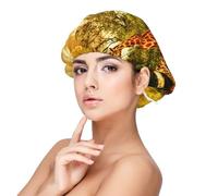 Jirafa salvaje,Gorro de dormir de satén ajustable para adultos, de seda, elástico, para dormir, para mujer