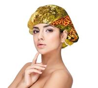 Jirafa salvaje,Gorro de dormir de satén para adultos - Gorro de dormir elástico para mujer, cubrecabello nocturno