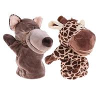 Jirafa Y Lobo Marionetas de Mano para Niños con Boca Móvil Material Suave Felpa, Para Niños Fomenta La Creatividad y la Comunicación I