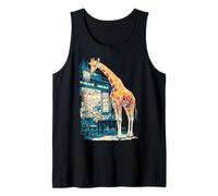 Jirafa Zoo Animal Lover Safari África Ilustración Gráfica Camiseta sin Mangas