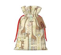 Jirafas dibujadas a mano de 8.3 x 11.8 pulgadas, bolsa de regalo de gran capacidad con cordón para tus preciosos regalos de Halloween, 1 unidad