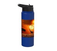 Jirafas en la cálida sabana de África al atardecer Stainless Steel Insulated Water Bottle