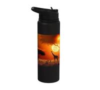 Jirafas en la cálida sabana de África al atardecer Stainless Steel Insulated Water Bottle