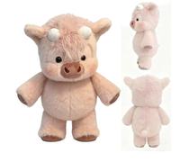 Jisadelio Peluche De Vacas Highland - Adorable Animal De Peluche De Vacas Peluches De Jabalís Highlands Corriendo Peluda para Aliviar El Estrés, 45 Cm Vaquita Peluches Que Corre para Niñas Y Niños