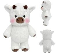 Jisadelio Peluche De Vacas Highland - Adorable Animal De Peluche De Vacas Peluches De Jabalís Highlands Corriendo Peluda para Aliviar El Estrés, 45 Cm Vaquita Peluches Que Corre para Niñas Y Niños