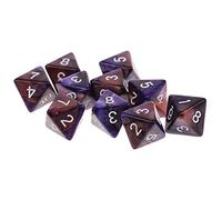 JISADER 10 Dados Poliédricos D8 Y Dragones para Juegos de Mesa. Material Acrílico. Ideal para La Escuela Y para Jugar en Casa, café púrpura