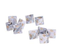 JISADER 10 Dados Poliédricos D8 Y Dragones para Juegos de Mesa. Material Acrílico. Ideal para La Escuela Y para Jugar en Casa, Blanco Gris