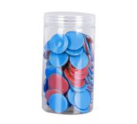 JISADER 100x Marcadores de Disco de Conteo Contadores de Aprendizaje Manipuladores de Matemáticas Clasificación Contadores de Dos Colores Fichas de Bingo para, Rojo Azul