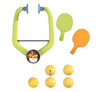 JISADER 2 Piezas Entrenador de Tenis de Mesa Colgante Kit Portátil para Práctica de Raquetas Y Pelotas Mejora de Adecuado para Niños Adultos Diversió, Raquetas sólidas 4 Bolas