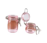 JISADER 2 Tarros de Almacenamiento para Casa de Muñecas, Decoración de Muebles en Miniatura, Contenedores de Almacenamiento de PP Y Acero, Rosa