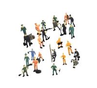 JISADER 27 Piezas Figuras Miniatura Trabajador Ferroviario Escala 1/87 Modelos Personajes Mano Pintada PP para Proyectos DIY Maquetas Decoración