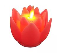 JISADER 2X Lámpara LED Budista de Loto, Luces LED de Té, Velas Parpadeantes, Suministros de Buda, Velas Eléctricas, Lámpara de Loto para Interior Y Exterior D