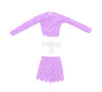 JISADER 3 Piezas 1/6 Top y Cadera de Abrazadera, Ropa de muñeca Hecha a Mano para Figuras de acción Femenina de 12 Pulgadas, Vestida de Accesorios, Violeta