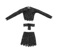 JISADER 3 Piezas 1/6 Top y Cadera de Abrazadera, Ropa de muñeca Hecha a Mano para Figuras de acción Femenina de 12 Pulgadas, Vestida de Accesorios, Negro