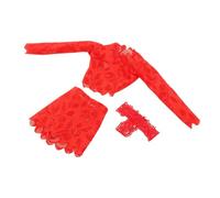 JISADER 3 Piezas 1/6 Top y Cadera de Abrazadera, Ropa de muñeca Hecha a Mano para Figuras de acción Femenina de 12 Pulgadas, Vestida de Accesorios, Rojo