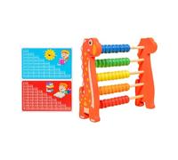 JISADER 5 Filas Abacus de Madera para Niños Juego de matemáticas Juguete Niños Niños Niñas, Lindo de conteo de matemáticas de matemáticas, en Forma de Dinosaurio