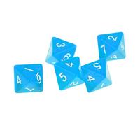 JISADER 5 Piezas Dados Multicaras Conjunto de Dados Acrílico Cifras Visibles Rodamiento Adecuado para Juegos de Mesa Colección, Azul, único