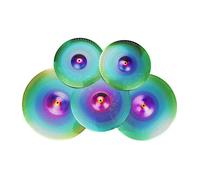JISADER 5x de bajo volumen platillos set set aleación liviana 14 "hat hat 16" choque 18 '"erupción 20" viaje para la habitación del apartamento, Vistoso