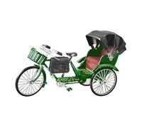 JISADER Adorno de Escritorio de aleación de Rickshaw, diseño Retro, colección de decoración para el hogar para Adultos, coleccionistas, niños, Adolescentes, Verde de Tres Ruedas