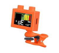 JISADER Afinador Digital Electrónico Multifuncional para Guitarra Bajo Ukelele Y Violín Diseño Compacto Y Ligero con Clip Giratorio Pantalla Clara Y Batería D, naranja