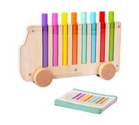 JISADER Autobús de Madera con Juego de inserción de Varillas, Juguetes Flexibles de educación temprana, Entrenamiento de Movimiento Fino para la Escuela, Sala